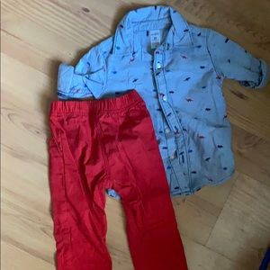 Carters Button up set with pants Size 2t